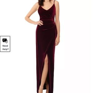 NWOT Betsy & Adam
Petite Velvet Gathered-Waist Gown - 6P